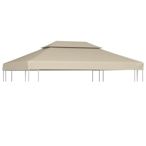 vidaXL Gazebo Canopy Top 9.8'x13.1' Beige Replacement Cover - Water Resistant 2-Tier Outdoor Patio