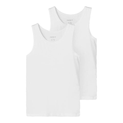 NAME IT Boy's Nkmtank Top 2P Noos Trunks, Bright White, 9-10 Years