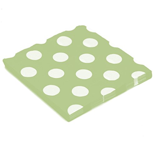 Leaf Green Dots Beverage Napkin Color Party Tableware, 5" x 5", Pack of 16