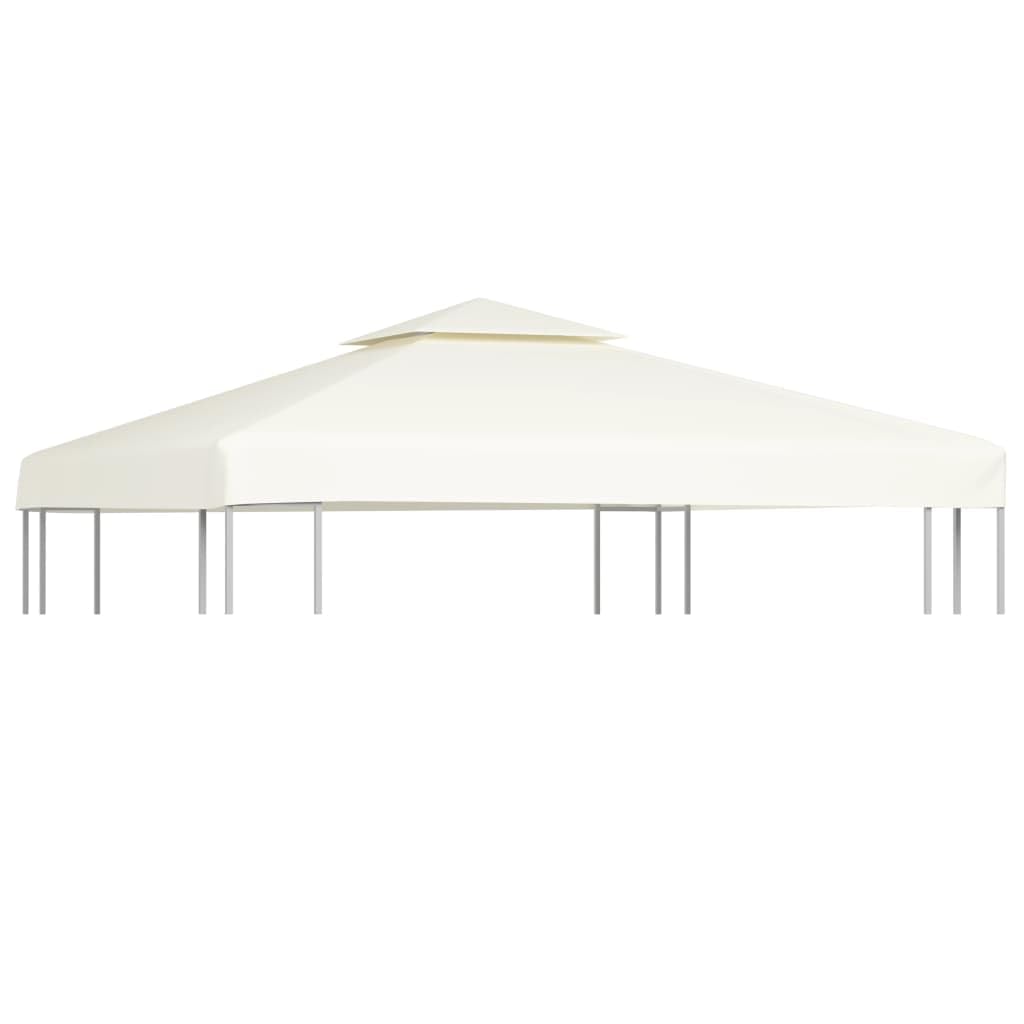 vidaXL Gazebo Cover Canopy Replacement - 1 oz/ftÂ² Fabric, 9.8'x9.8' Size, Cream White, PVC Coating for UV and Rain Protection - Suitable for 2-Tier Square Gazebos