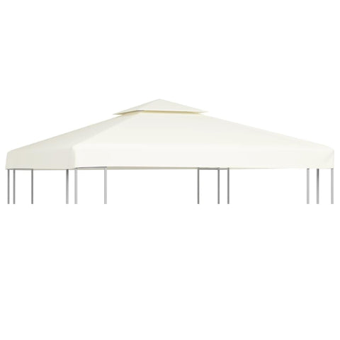 vidaXL Gazebo Cover Canopy Replacement - 1 oz/ftÂ² Fabric, 9.8'x9.8' Size, Cream White, PVC Coating for UV and Rain Protection - Suitable for 2-Tier Square Gazebos