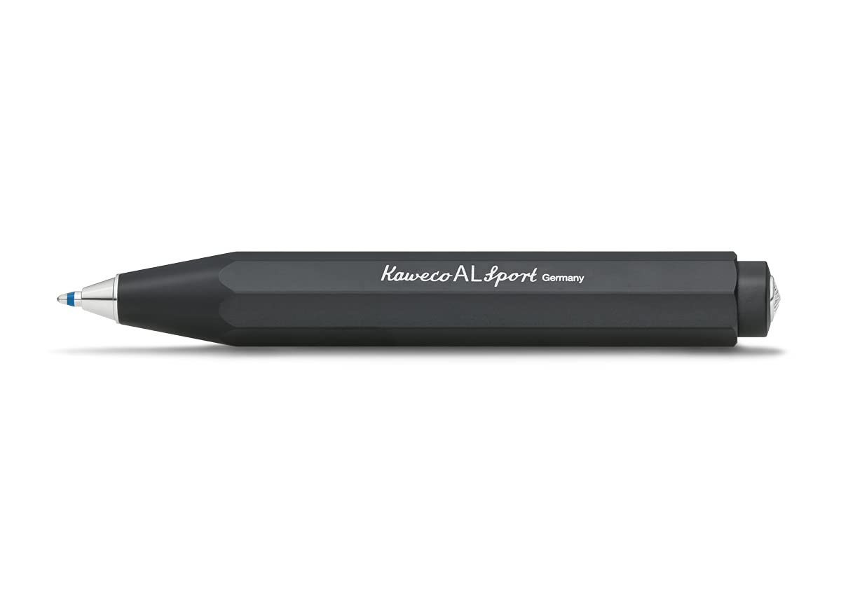 Kaweco AL SPORT Ball Pen Black I Retractable Ballpoint Pen in Classic Design with Standard D1 Refills I Aluminium Ball Pen 13cm