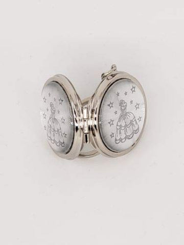 12X Quinceanera SIlverCompact Mirror Keychain Recuerdos de Sweet 15 Princess Party Favor