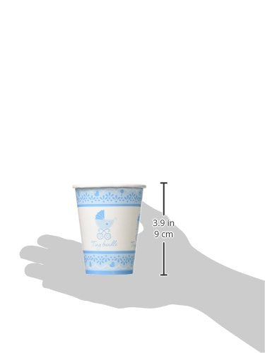 Amscan Charming Celebrate Baby Boy Paper Cups, 9 oz, Blue/White
