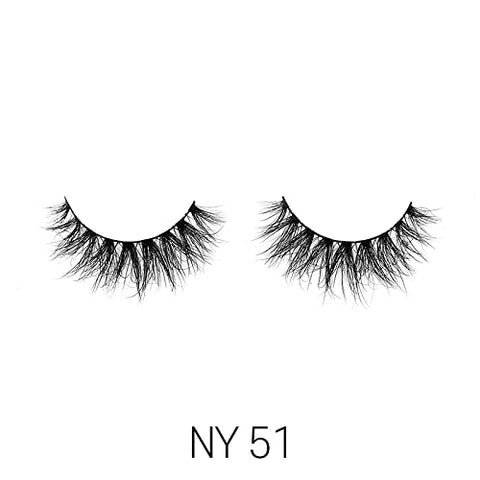 Laflare 3D NY Mink Eyelashes, 100% Real Mink Hair Lashes, Luxury Makeup, Natural, Light, Trendy, Variety, Reusable, Multi layered Real Mink Hair Lashes (NY51)