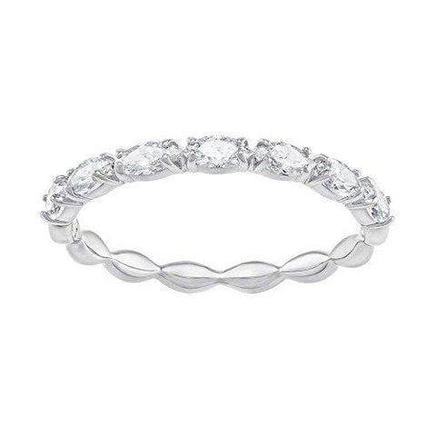 SWAROVSKI Crystal Vittore Marquise Rhodium Plated Stackable Ring - Size 8