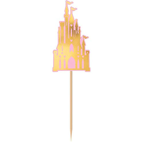 Disney Princess Pink and Gold Glitter Cupcake Kit - 24 Set (24 Liners, 24 Picks, 24 Wraps) | Fun & Creative Frozen Party Essentials | Great For Cupcake Decorating Activity For Kids