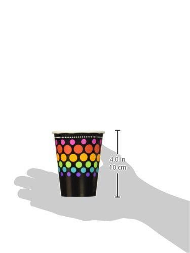 Party On Happy Birthday Polka Dot Paper Cups , Pack of 8, Multi , 9 Ounces, Paper