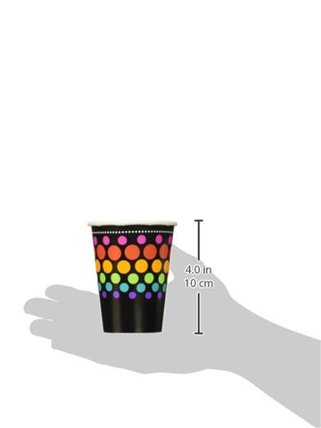Party On Happy Birthday Polka Dot Paper Cups , Pack of 8, Multi , 9 Ounces, Paper
