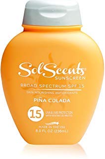 SolScents Sunscreen Scented Lotion - SPF 30 - Refreshing Sun Protection For Sensitive Skin, Water-Resistant Natural Sunblock, Moisturizes & Protects Skin From UVA & UVB Rays - Pina Colada Scent