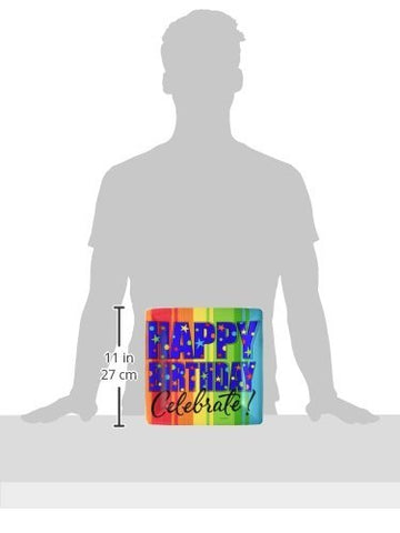 A Year to Celebrate Birthday Party Stars and Rainbows Square Dinner Plates Tableware, Pack of 8, Multi , 10" Paper