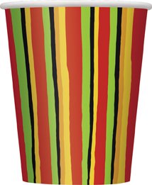 Fiesta Stripes 9oz Hot/Cold Paper Cups, 8ct, Cinco de Mayo Party Supplies/Ideas