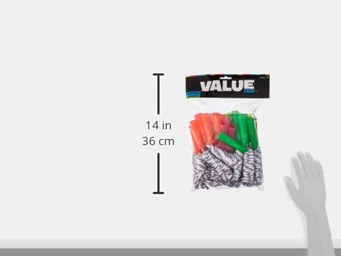 Amscan Multicolor Fiber & Plastic Jump Ropes - 13.75" x 9.5" (Pkg. Size) (4 Packs of 18) - Perfect for Parties, School Events & Fitness Fun - 72 Pc.