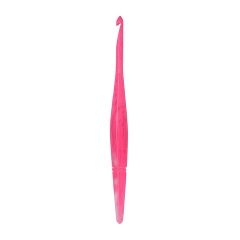 Ommi Ergonomic Handle Crochet Hooks | Handcrafted 7â€™â€™ Crochet Hook | Knitting Needle, Craft Yarn Weave | Best Gift! (5.5 mm, Pink Swirl)