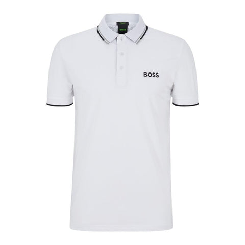 BOSS Men's Paddy Pro Golf Polo Shirt, White, XXL