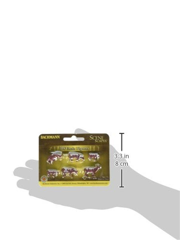 Bachmann Trains - FIGURES - COWS - BROWN & WHITE (6pcs/pk) - HO Scale