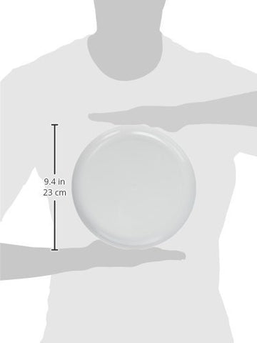 Reusable Plastic Plates Party Tableware and Dishware, White, 9", Pack of 24.