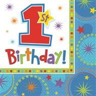 Amscan One-derful Birthday Boy Luncheon Napkins - 16 ct