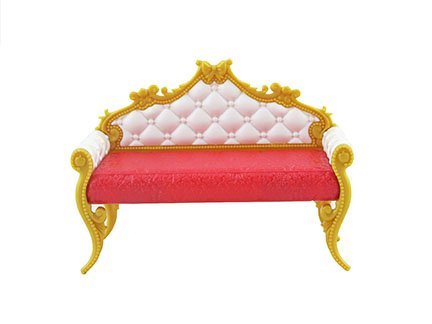 Ever After High Replacement Sofa 2 in 1 Castle / High-School Doll Playset DLB40 - Includes 1 Red, White and Gold Plastic Couch