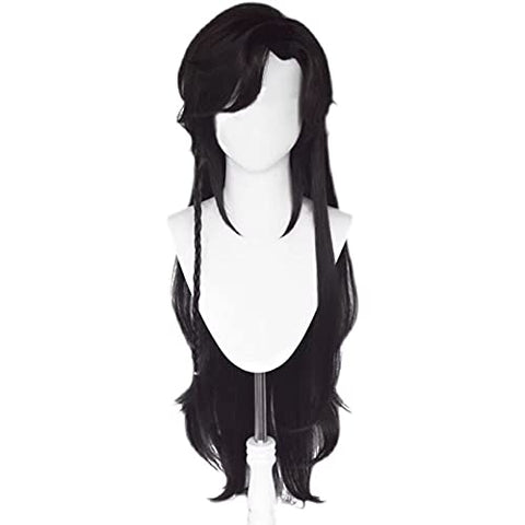 PRIOUTZ Long Black Braid Hair for Tian Guan Ci Fu Heaven's Official Blessing Hua Cheng San Lang Cosplay with Wig Cap