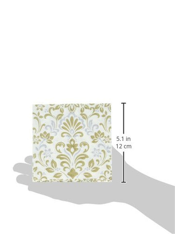 Amscan Durable Gold Damask Beverage Napkins Party (Pack of 16), Multicolor, 5" x 5"