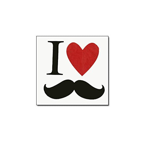 Amscan I Mustache You to Love Beverage Napkins Party (Pack of 16), White, 5" x 5"