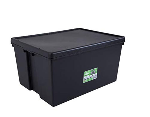 Wham Bam Heavy Duty Recycling Box - 150 Litres with Lid - 80 x 59.5 x 42 cm - Black
