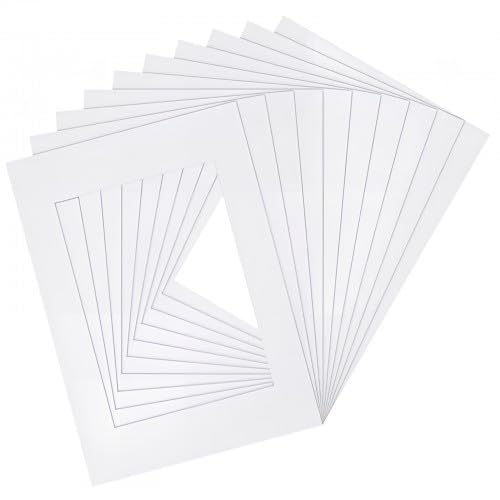 Rapidbok Pack of 10 Picture Frames, Cardboard Photo Frames, A4 Cardstock Photo Frame, White, for Photos, Posters, Art Prints 19 x 14 cm