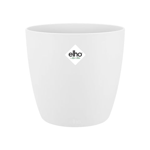 elho Brussels Round 30 - Flower Pot for Indoor - 100% Recycled Plastic - Ã˜ 29.5 x H 27.1 cm - White/White