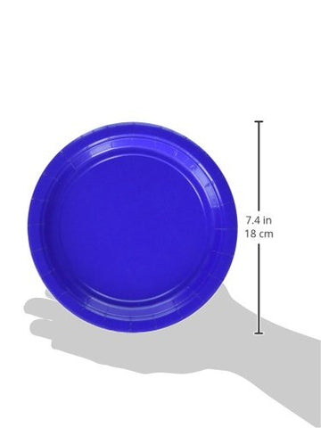 Bright Royal Blue Round Paper Plates - 6.75" (20 Pc) - Eco-Friendly and Sturdy Design - Perfect for Parties