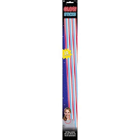 Patriotic Party Glow Sticks, 20", 10 Ct.