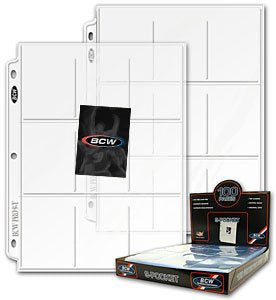 BCW 9-Pocket Trading Card Sleeves for 3 Ring Binder - 200 Count | Top Loading Card Protector Pages | Acid-Free, Polypropylene Pages | Fits 3-Ring Binders | Perfect for MTG, Pokemon, Sports Cards