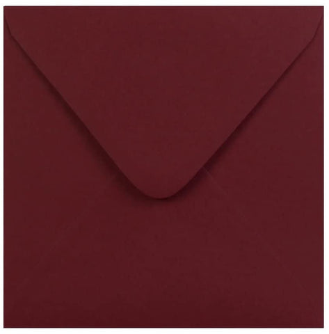 155mm x 155mm Square Envelopes (100gsm) Perfect for Christmas Cards, Greeting Cards, Wedding Invitations, Gift vouchers and Many More- Set of 100 Envelopes (Burgundy Red)