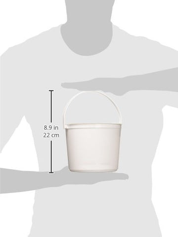Multipurpose White Plastic Bucket with Handle - 6.25" x 4.5" (Pack of 12) - Sturdy & Durable Design - Perfect for Storage, Home, Garden, & DIY Projects