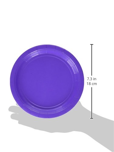 Amscan New Purple Big Party Pack Paper Plates - 6 3/4", 300 Ct