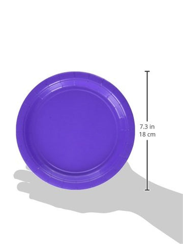 Amscan New Purple Big Party Pack Paper Plates - 6 3/4", 300 Ct