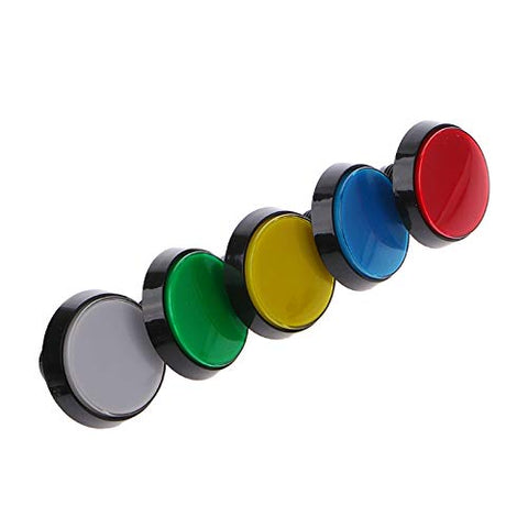 F2TE 5 Pcs/Set 5 Colors 60mm Round Push Button Switch For Game Player Arcade Joystick
