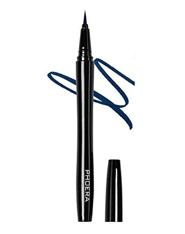 AQUAPURITY PHOERA® WATERPROOF LIQUID EYELINER PEN BROWN BLACK AND 4 MORE COLOURS SMUDGE PROOF EYE LINER LONG LASTING MAKEUP COSMETICS UK (103 DARK BLUE)