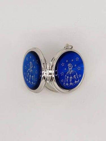 24X Quinceanera Blue/Silver Compact Mirror Keychain Recuerdos de Sweet 15 Princess Party Favor