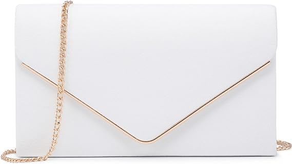 LeahWard Women's Clutch Bag Wedding Evening Handbags Suede Night Out Purse 1616 (White)