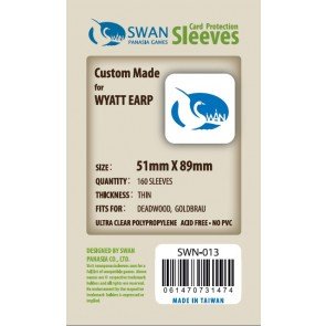 Swan Card Sleeves (51x89mm) - 145 Pack, Thin Sleeves - Wyatt Earp