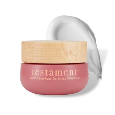 Testament Beauty Damascena Rose De-Stress Face Skin Care Moisturizer Day Night Anti-Aging Face and Neck wrinkles Smooth skin and reduce wrinkles, Calming with probiotics, 1.7 oz