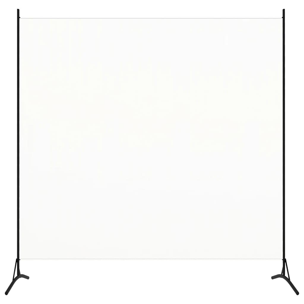 vidaXL Modern Room Divider, 1-Panel Design, 100% Polyester Material, Cream White, 68.9" x 70.9" Size