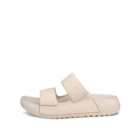 ECCO Women's Cozmo Platform Cross Band Slide Sandal, Limestone, 7-7. 5