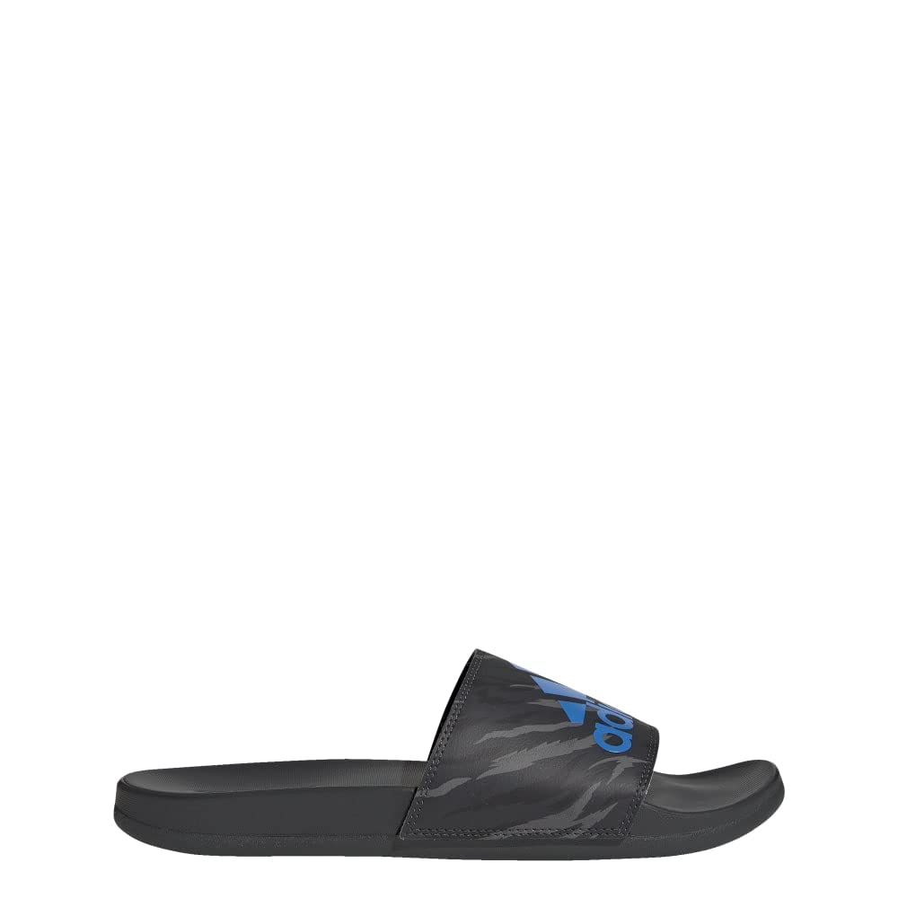 adidas Unisex Adilette Comfort Slides Sandal, Carbon/Blue Rush/Carbon, 12 US Men