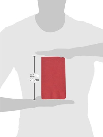 Amscan Party Perfect Vibrant 2-Ply Guest Towels (16 Piece), Apple Red, 8 x 4.5"