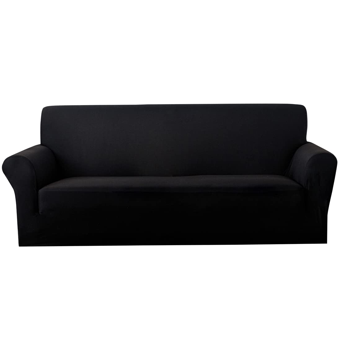 CANYUE 1 Piece Milk Silk Solid Colour Couch Covers for 1 2 3 4 5 Cushion Couch Living Room High Stretch Sofa Cover Pets Dogs Friendly Anti Sli (black,Cushion cover 45X45CM)