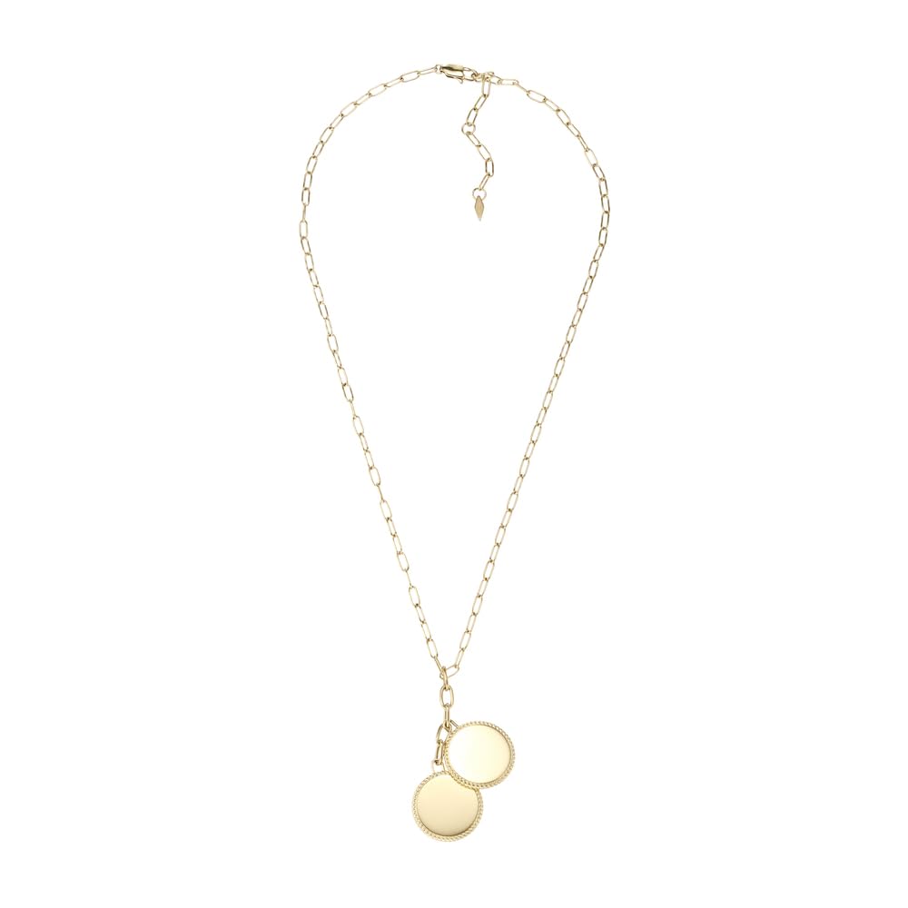 Fossil Women's Drew Stainless Steel Lariat Necklace, Color: Gold (Model: JF04172710)