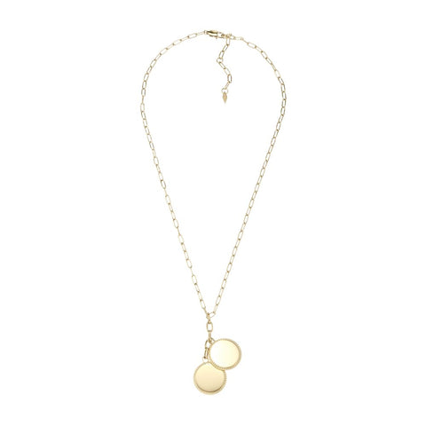 Fossil Women's Drew Stainless Steel Lariat Necklace, Color: Gold (Model: JF04172710)