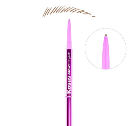 Kosas Brow Pop Nano - Ultra-Fine 1mm Brow Pencil Precision Tip - Natural-Looking Eyebrows with Finest Hairlike Stroke - All Day Wear, Hypoallergenic, Safe for Sensitive Skin - Soft Brown
